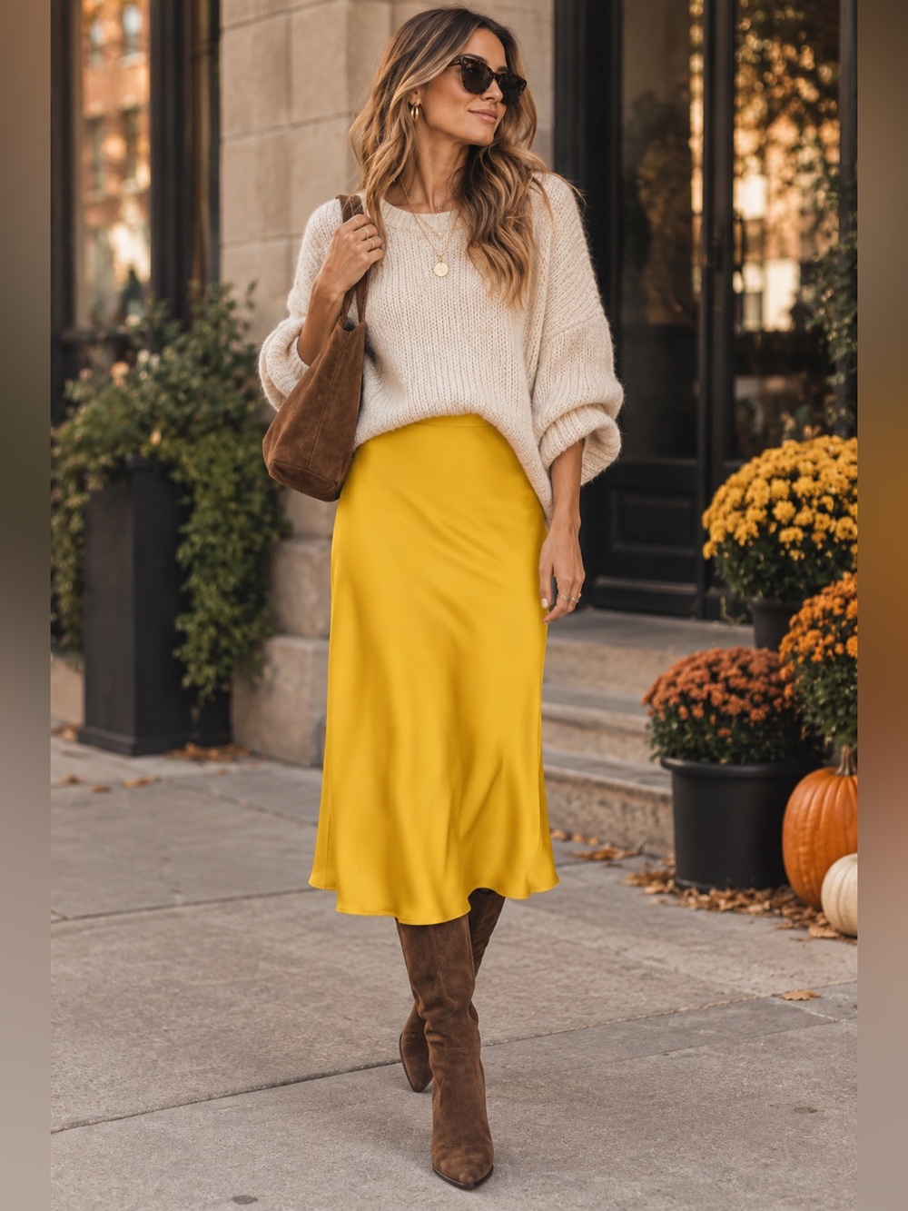 Anthropologie The Tilda Midi Slip Skirt in Satin Yellow Women's Small